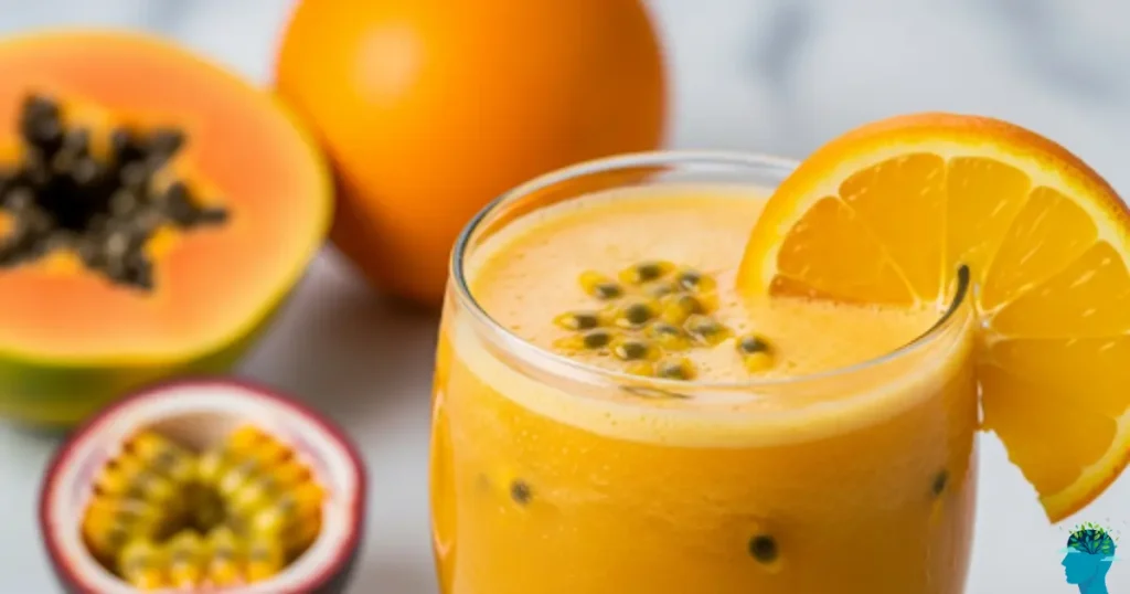 papaya orange and passion fruit juice