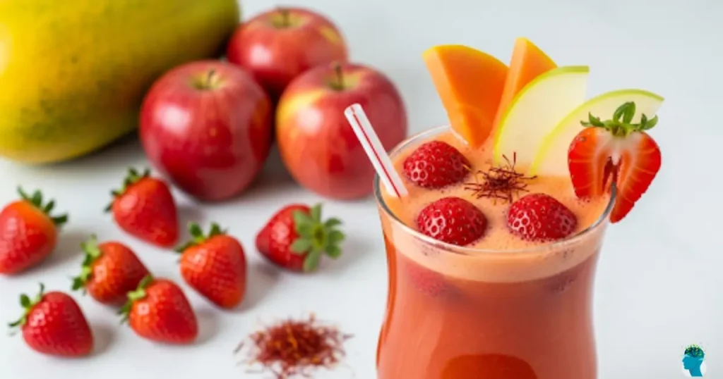 papaya apple strawberry and turmeric juice