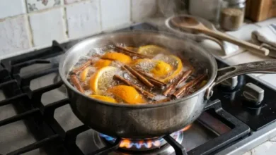 boiling orange peels with cinnamon for home fragrance